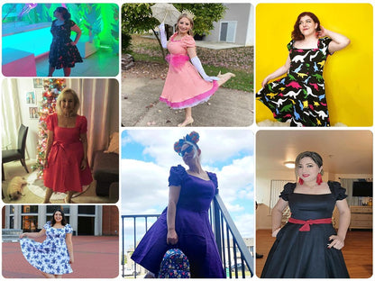 Women'S Puff Short Sleeve 1950S Party Dresses Square Neck Aline Dress with Pockets